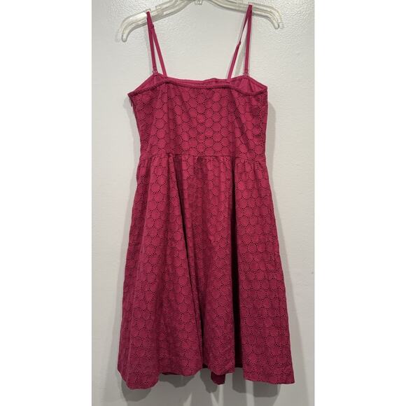Garnet Hill Pink Eyelet Dress Fuchsia Lace Sundress - Picture 3 of 7